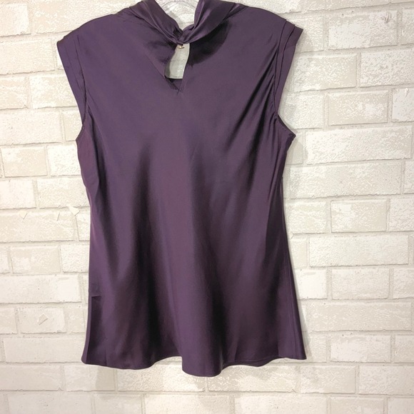 Banana Republic Silk Cowlneck Sleeveless Top Womens Medium Romantic Holiday Luxe - Picture 3 of 9